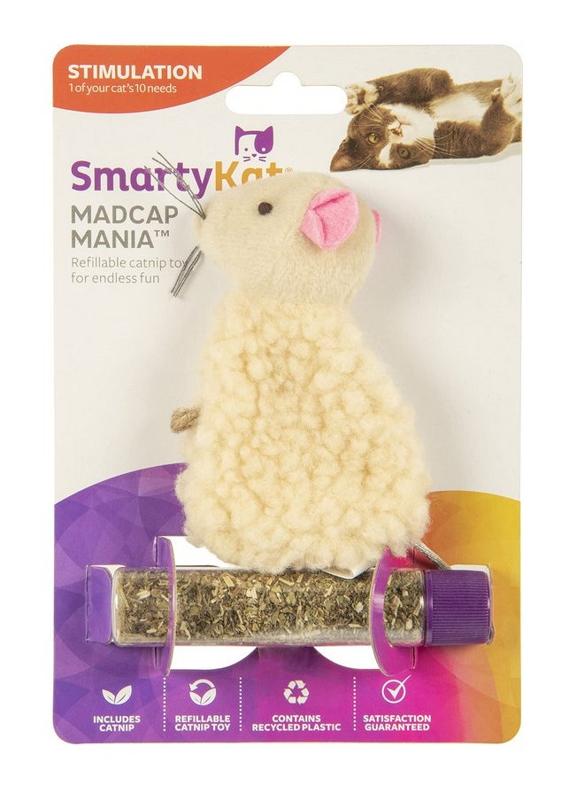 SmartyKat SmartyKat Madcap Mania Refillable Plush Catnip Cat Toy, Includes Catnip Tube - Randomly Selected Color, One Size  - Image 1