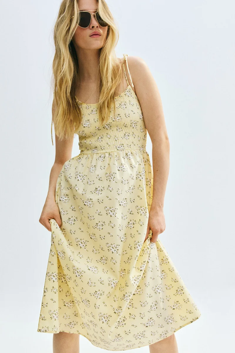 H&M Tie-strap smocked dress