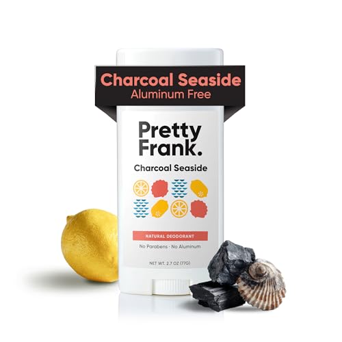 Pretty Frank Natural Aluminum-Free Deodorant Stick, Charcoal Seaside (1-Pack) | All-Day Odor Control for Women & Men | Effective, Safe, Organic Ingredients, Added Charcoal and Essential Oils - Image 1