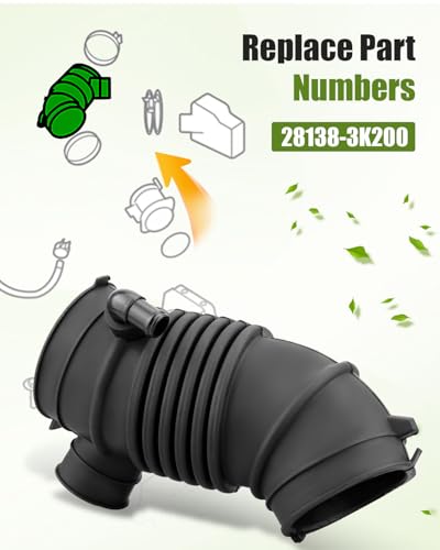 JUQAFY Engine Air Intake Hose Tube Fit for Hyundai Azera 3.3L/3.8L 2006-2010, Fit for Hyundai Sonata 3.3L 2006-2010, Replace 28138-3K200 - Image 4