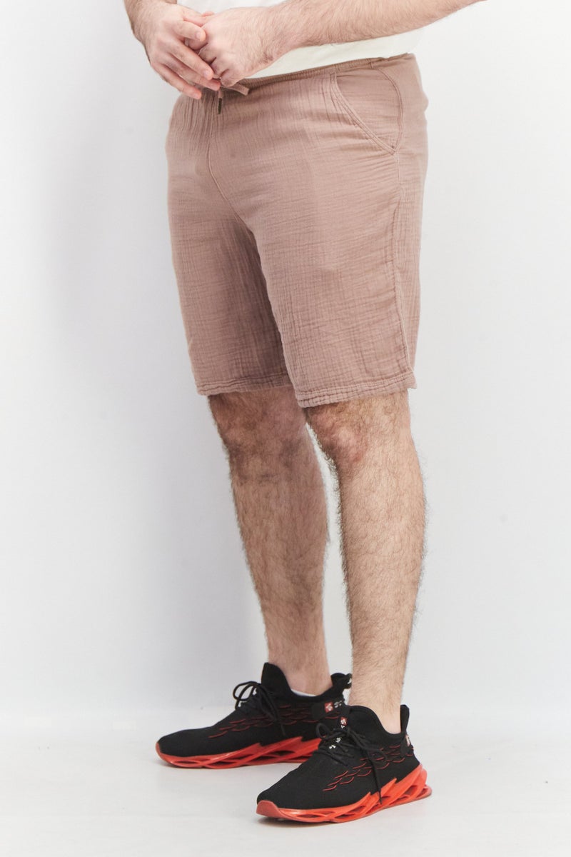 Celio Men Solid Basic Shorts, Old Pink - Image 3