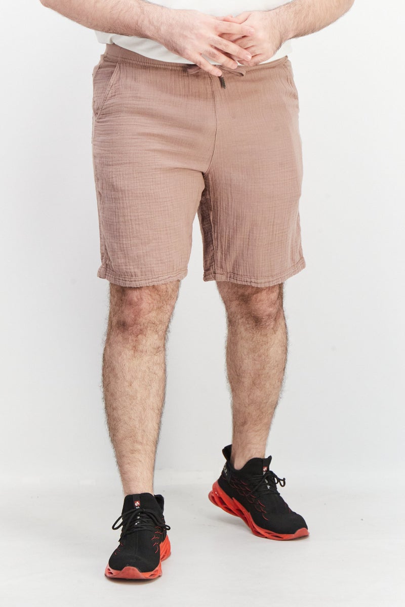 Celio Men Solid Basic Shorts, Old Pink - Image 1