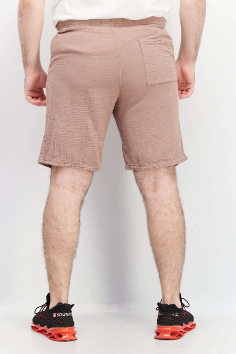 Celio Men Solid Basic Shorts, Old Pink - Image 2