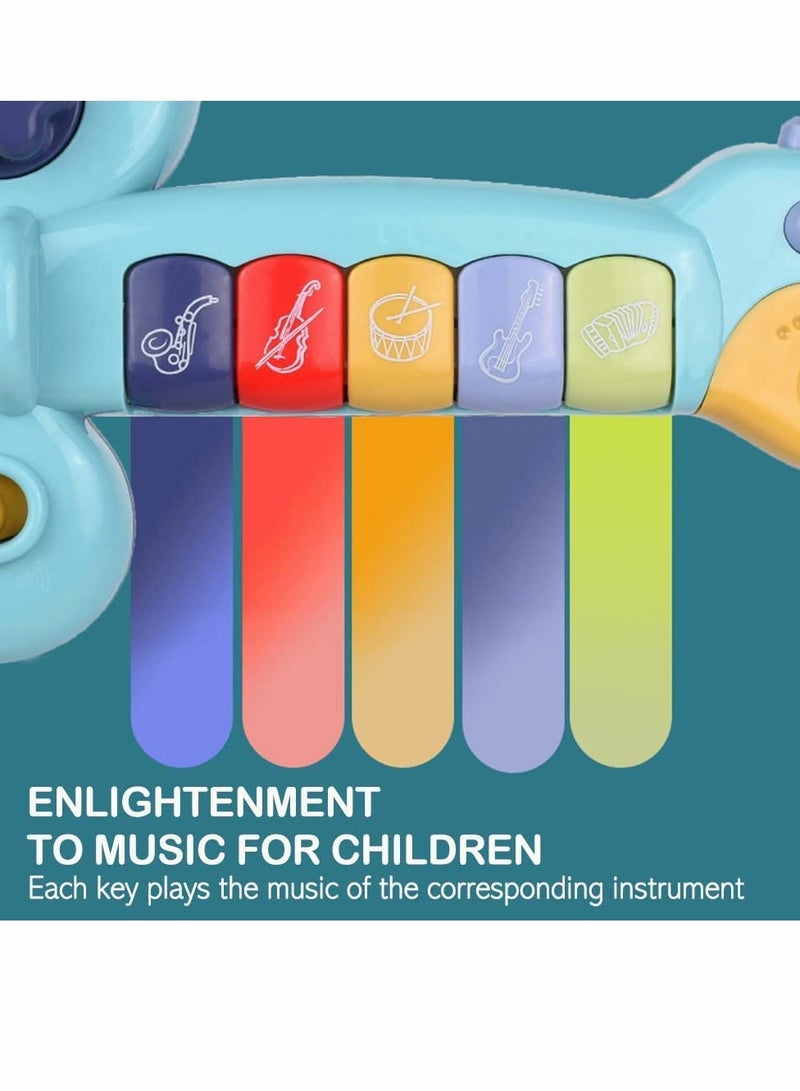 Multifunctional Electronic Musical Toy for Kids, Handheld Guitar with Lights and Sounds, Plays Music, Drum, Piano, Violin, and Trumpet, Smart Music Learning Instrument - Image 3