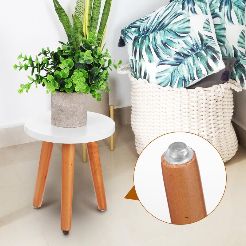 Wooden Plant Stands Indoor 2 Pcs Small Tables For Home Flower Pots Natural Wood Color 20 22cm Diameter - Image 5