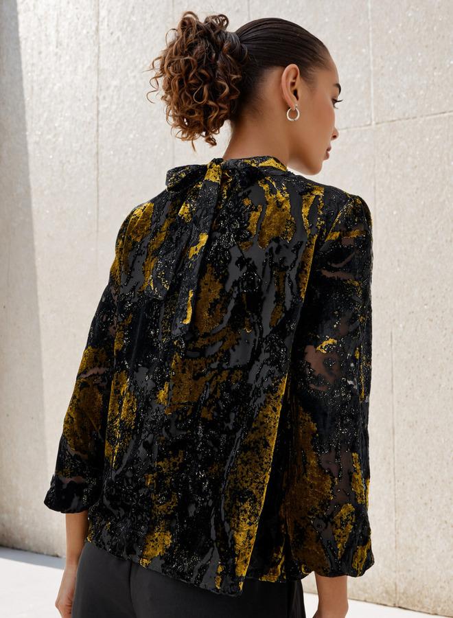 Iconic Burnout Detail Top with Keyhole Neck - Image 3