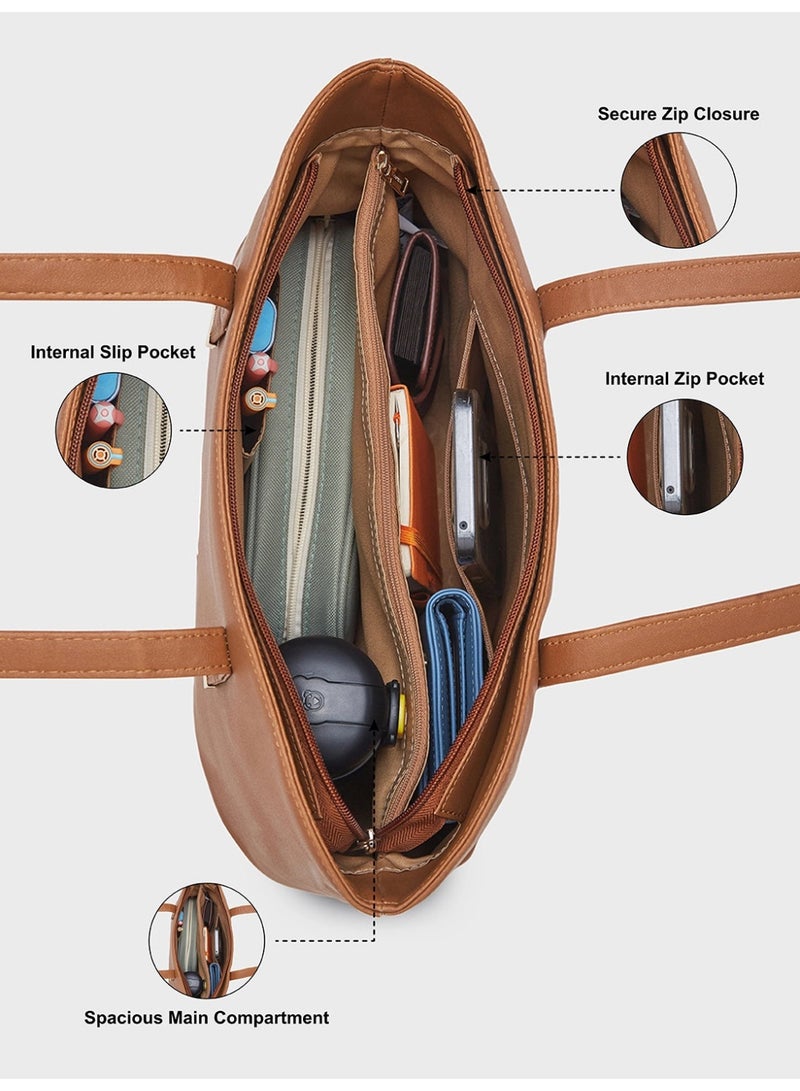 CAPRESE AFRA TOTE MEDIUM TAN - Image 5