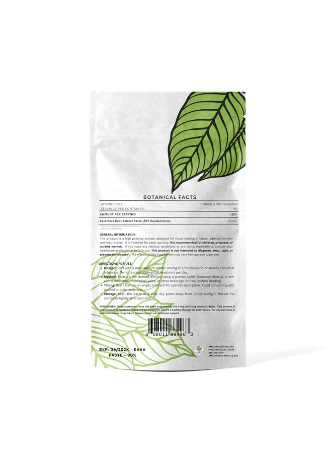 Amazing Botanicals Kava Kava 80% Kavalactone Extract Paste 5Gm, High Potency Extract, New And Improved Formula (5 Gram)  - Image 3