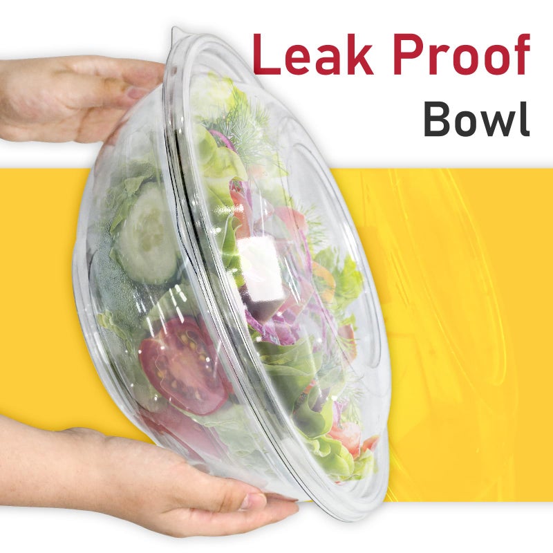 EcoDispose Clear Plastic Serving Salad Bowl Sets, 160 Oz 16PCS in 4 SETS - Round Large Disposable Bowls - Image 4