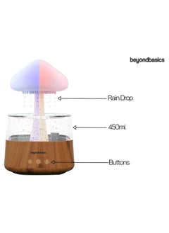 Beyond Basics Aroma Diffuser Rain Cloud Humidifier Night Light with 7 Colour LED Lights Snuggling Cloud Rain Humidifier for Sleeping Relaxing Mood Water Drop Sound.  - Image 5