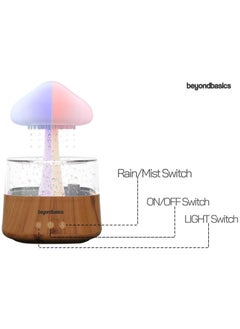 Beyond Basics Aroma Diffuser Rain Cloud Humidifier Night Light with 7 Colour LED Lights Snuggling Cloud Rain Humidifier for Sleeping Relaxing Mood Water Drop Sound.  - Image 4