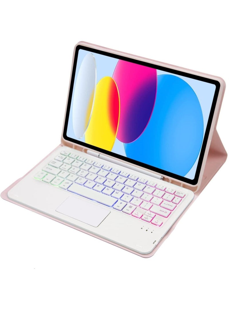 Bilingual Touchpad Keyboard Case for iPad 10th Generation Case (10.9 inch 2022) / iPad A16 11th Generation(11 inch 2025) Backlit Multi Touch Trackpad Flip Stand Case with Pencil Holder - Image 3