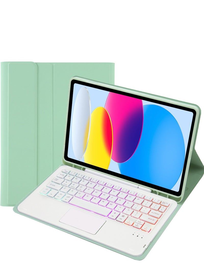 Bilingual Touchpad Keyboard Case for iPad 10th Generation Case (10.9 inch 2022) / iPad A16 11th Generation(11 inch 2025) Backlit Multi Touch Trackpad Flip Stand Case with Pencil Holder - Image 1