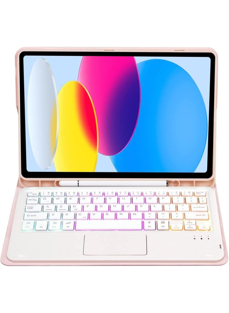 Bilingual Touchpad Keyboard Case for iPad 10th Generation Case (10.9 inch 2022) / iPad A16 11th Generation(11 inch 2025) Backlit Multi Touch Trackpad Flip Stand Case with Pencil Holder - Image 2