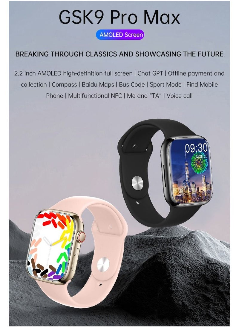 GSK 9 PRO Max Smartwatch 2.2 Inch High DefinitionFull Screen , Chat GPT , MultIfunctional NFC aND Water Proof