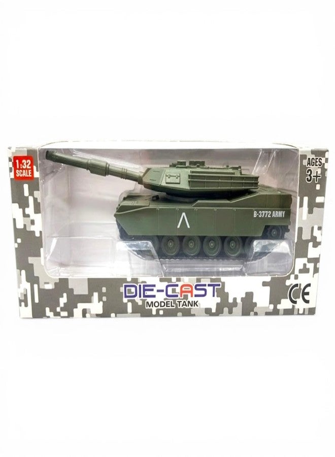 Breatoi Die-Cast Army Tank Toy, 1:32 Scale, B-3772 Type Military Battle Tank with Rotating Turret, for Ages 3+ - Image 5