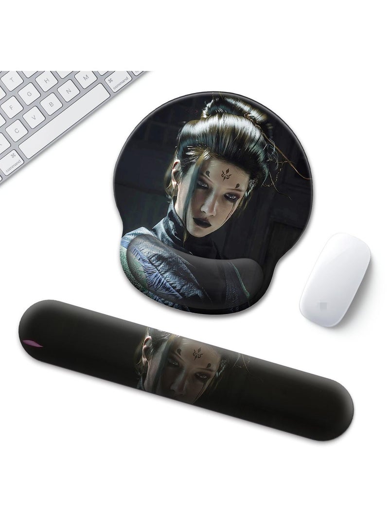 Y&D Black Myth Wukong Enlarged Superfine Fiber Soft Smooth Memory Foam Ergonomic Mouse Pad Keyboard Wrist Rest Comfortable for Desktop Laptop Mac or Gaming Stress Free Typing - Image 1