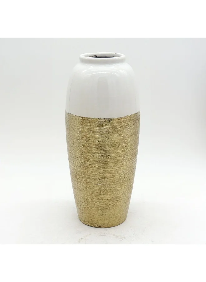 DANUBE HOME Danube Home Inaaya Kanzi 1 Ceramic Gold Vase - 12X12X28 Elegant Stoneware Flower Vase Home Decor Collection For Living Room, Dining Area, And Office Decorative Home Accessories