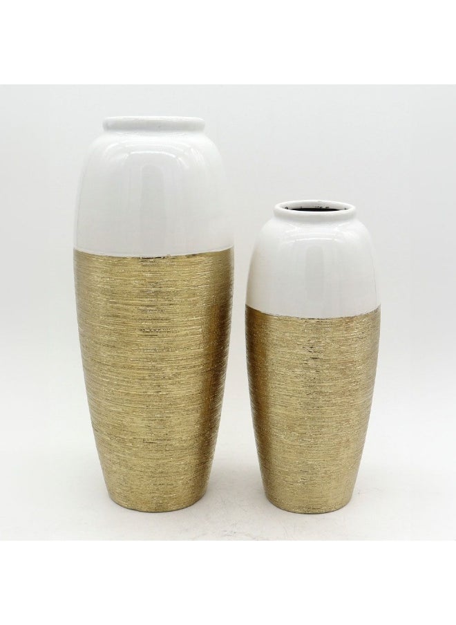 DANUBE HOME Danube Home Inaaya Kanzi 1 Ceramic Gold Vase - 12X12X28 Elegant Stoneware Flower Vase Home Decor Collection For Living Room, Dining Area, And Office Decorative Home Accessories  - Image 2