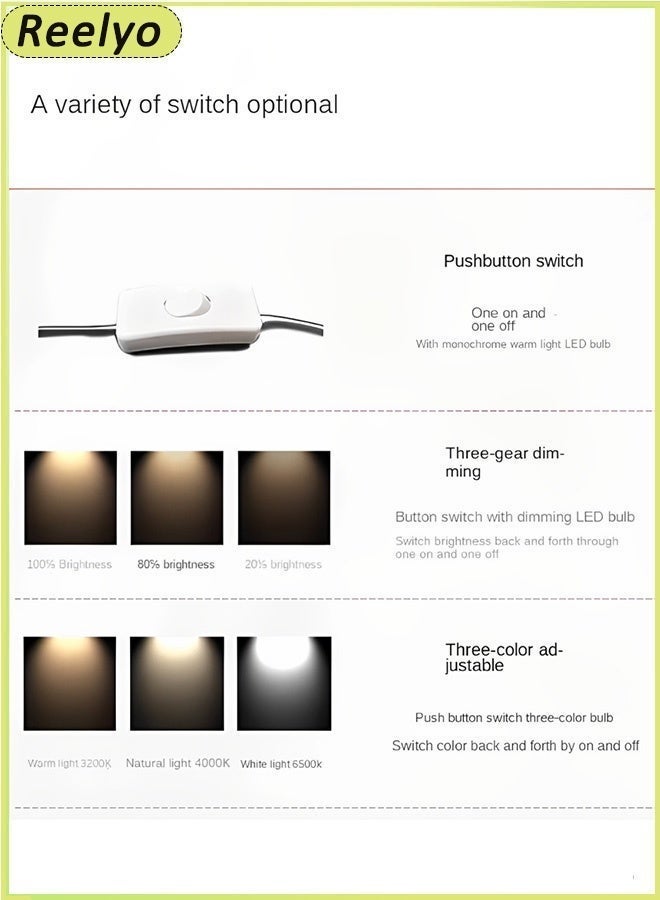 Reelyo Nordic Ceramic Desk Lamp, 3 Color Stepless Dimming Night Light, Vintage Pleated Linen Lampshade Bedside Lamp, USB Powered Soft Glow Mood Lamp for Breastfeeding, Bedroom, Living Room, Hotel, Office Decor (Cream Yellow) - Image 3