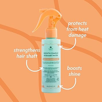 Nature Spell Rosemary Water Leave in Conditioner Promotes Hair Growth Heat Protection Spray for Hair Detangling Smoothes Adds Shine with Ayurvedic Herbs For All Hair Types 150ml - Image 2