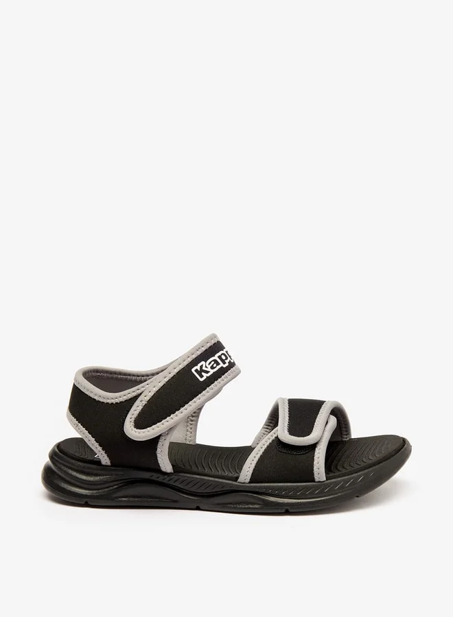 كابا Boy's Logo Print Sandals with Hook and Loop Closure
