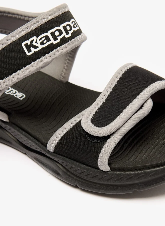 كابا Boy's Logo Print Sandals with Hook and Loop Closure