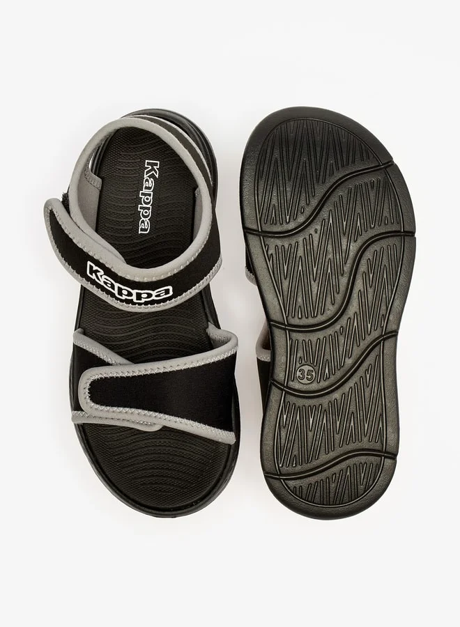 كابا Boy's Logo Print Sandals with Hook and Loop Closure