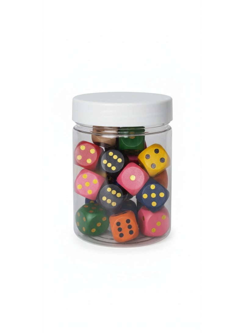 Large Colorful Wooden Dice (10 Pack) D6 Set with Rounded Edges for Games & Crafts Non-Toxic Colours - Image 3