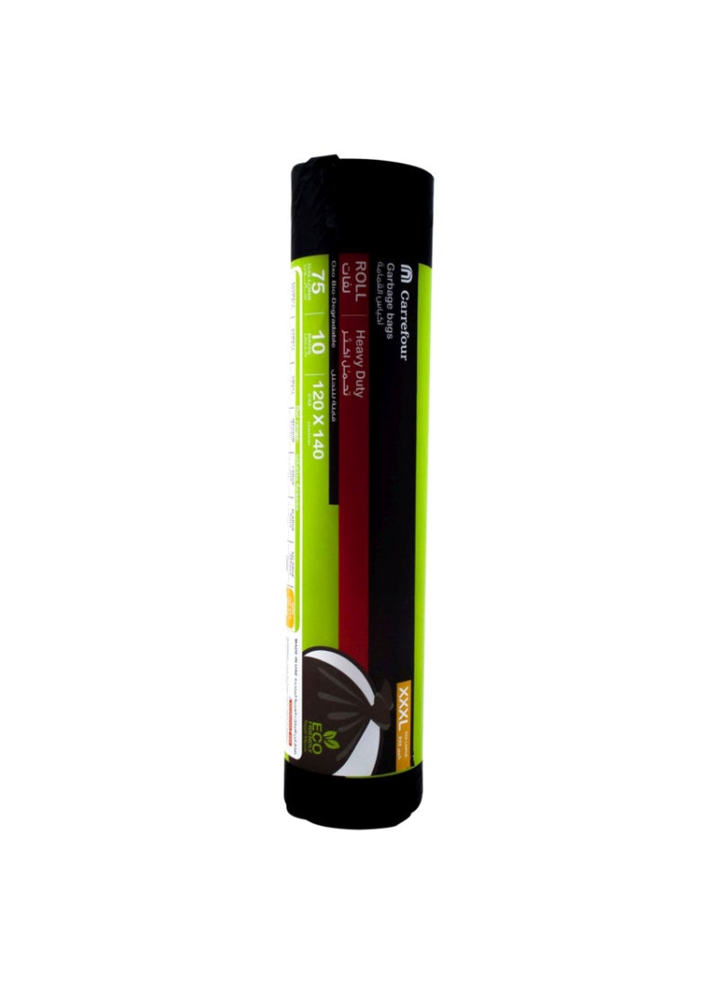 Carrefour Bio - 75 Gallon Biodegradable Garbage Bag XXXL Black 10 Garbage Bags - Image 1
