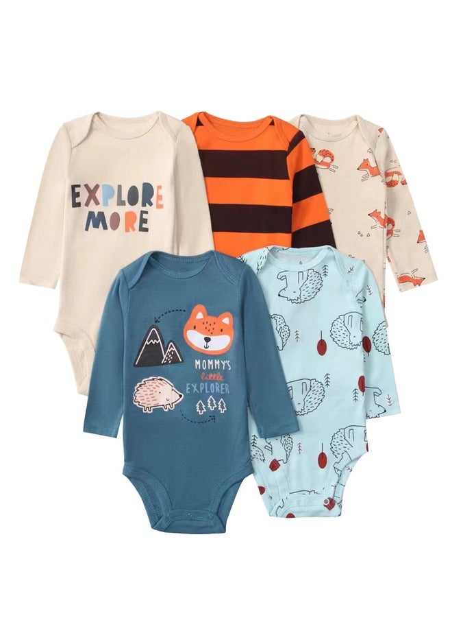 Baby Bodysuit Romper Suit Long Sleeve (Pack of 5) - Image 1