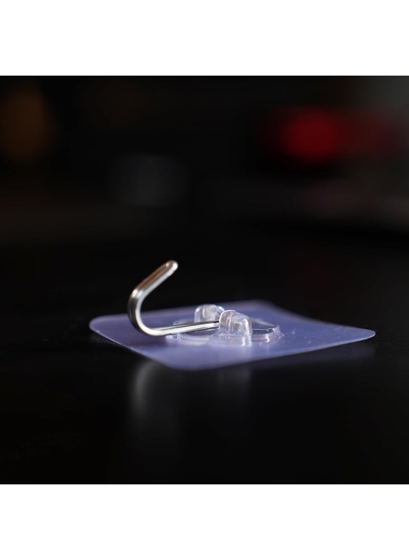 Generic Wall Hanging Hooks for Wall Without Drilling Self Adhesive Heavy Duty Hooks Strong NailFree PVC Stainless Steel Hooks Kitchen Home Accessories Flower Hook 10 Pieces  - Image 1