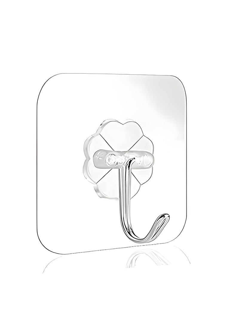 Generic Wall Hanging Hooks for Wall Without Drilling Self Adhesive Heavy Duty Hooks Strong NailFree PVC Stainless Steel Hooks Kitchen Home Accessories Flower Hook 10 Pieces  - Image 4