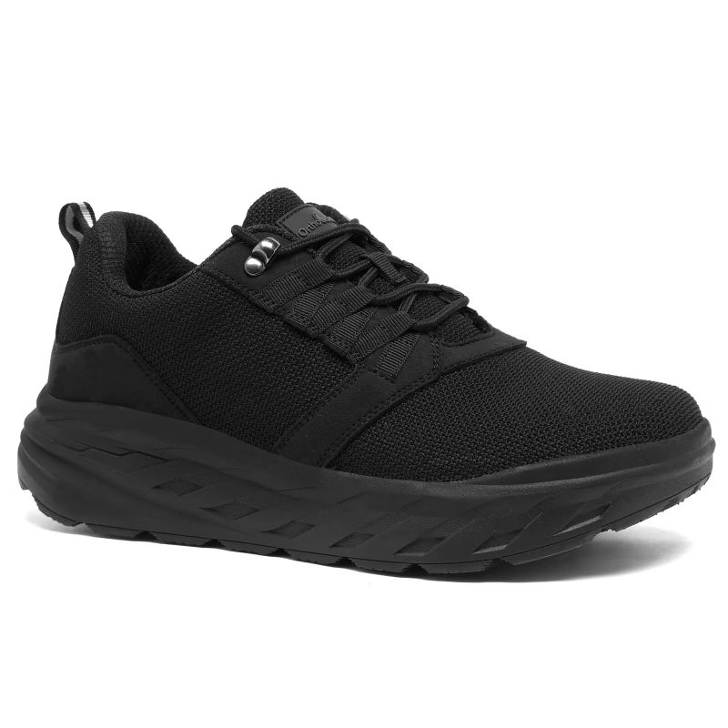 OrthoComfoot Men's Orthopedic Diabetic Wide Walking Shoes: Comfortable Fashion Sneakers for Hammer Toes Arthritis, Adjustable Durable Memory Foam Arch Support Driving Shoes Black Size 12 - Image 1