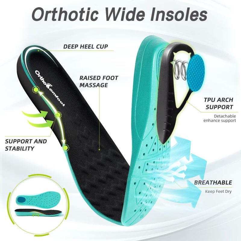 OrthoComfoot Men's Orthopedic Diabetic Wide Walking Shoes: Comfortable Fashion Sneakers for Hammer Toes Arthritis, Adjustable Durable Memory Foam Arch Support Driving Shoes Black Size 12 - Image 5