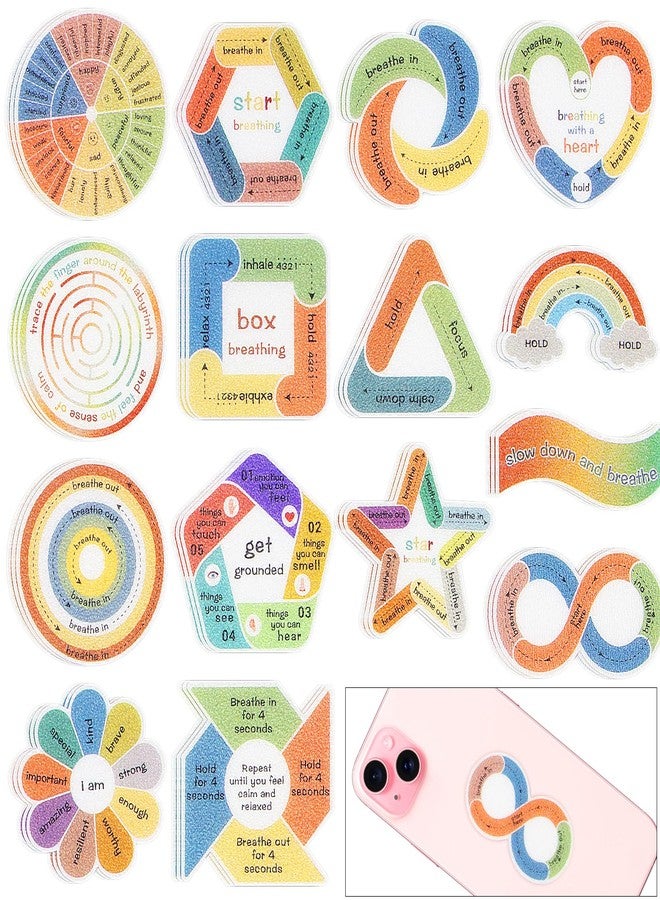 imdbean 45 Pcs Anxiety Sensory Stickers, 2 Different Textured Sensory Stickers Anti Stress Anxiety Relief Items Adhesive Tactile Fidget Tool for Classroom Desk Adults Teens Anxiety Relief - Image 1