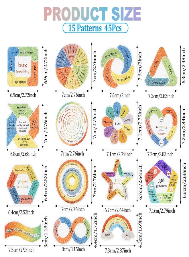 imdbean 45 Pcs Anxiety Sensory Stickers, 2 Different Textured Sensory Stickers Anti Stress Anxiety Relief Items Adhesive Tactile Fidget Tool for Classroom Desk Adults Teens Anxiety Relief - Image 4