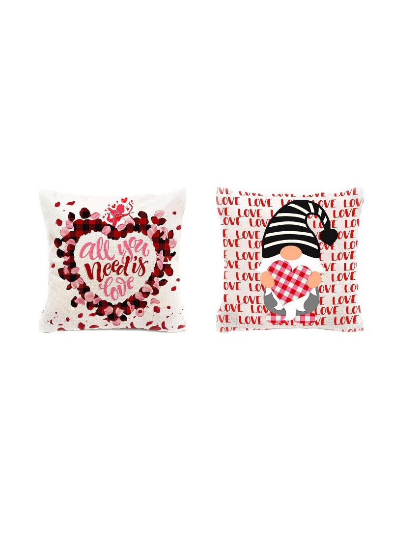 Bluejw - 45*45cm Decorative Soft Couple Newlywed Home Pillow Cover 2 Piece Set - Image 1