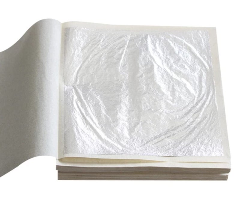 GSWC ورق فضة صالح للأكل 3x5 بوصة للكعك وصانعي الحلويات والمشروبات الملكية عبوة من 50 - Image 1
