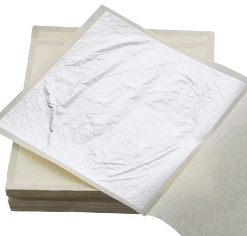 GSWC ورق فضة صالح للأكل 3x5 بوصة للكعك وصانعي الحلويات والمشروبات الملكية عبوة من 50 - Image 2