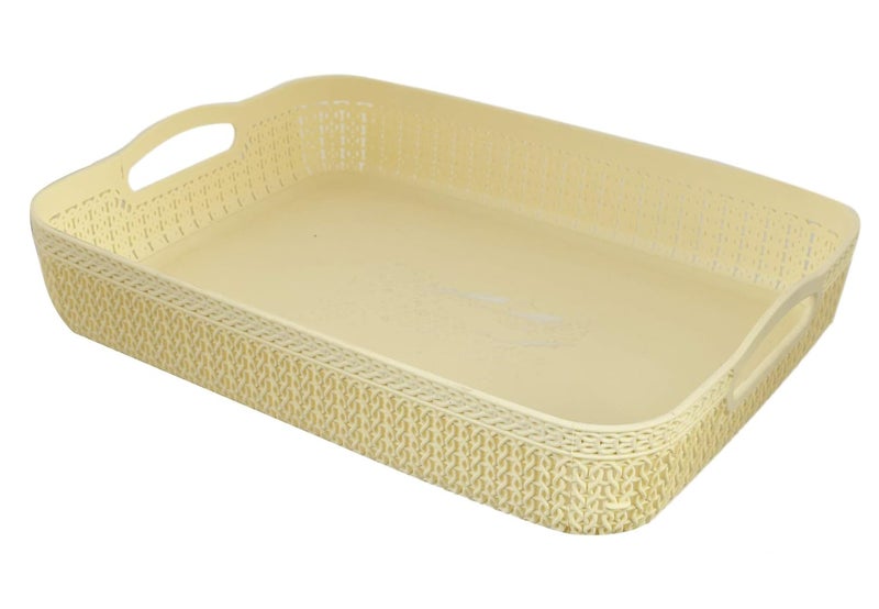 Kuber Industries Kuber Industries Q-4 Unbreakable Plastic Multipurpose Large Size Flexible Storage Baskets/Fruit Vegetable Bathroom Stationary Home Basket with Handles,Multi  - Image 3