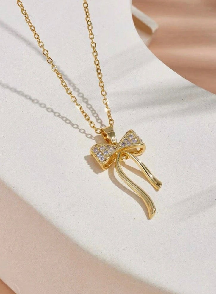 نون-شى سلسال نسائي أنيق من الاستانلس ستيل مطلي باللون الذهبي عيار 18 - Image 2