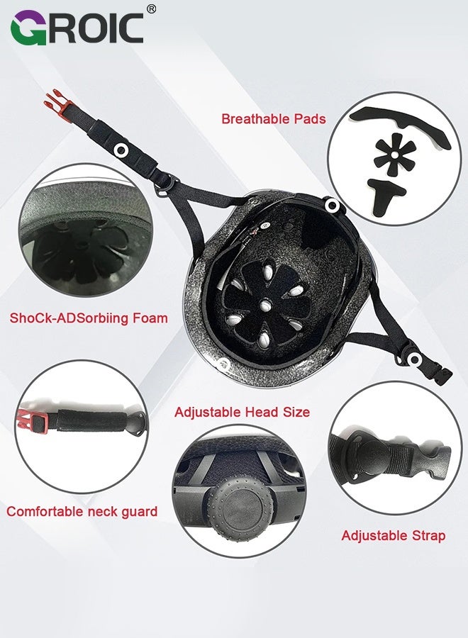 GROIC Kids Protective Gear Adjustable Protective Helmet,Kids Helmet Knee Elbow Pads Wrist Guard Sport Protective Gear Adjustable Scooter Skateboard Roller Bike Skate Cycling Safety Set(Red) - Image 4