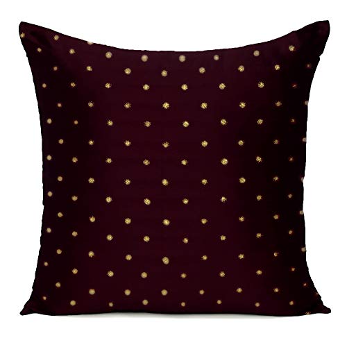 Oussum Art Silk Pillow Cover Cushion Cover Sofa Waist Throw Pillow Case Home Decor Set of 2 (12 x 12, Dark Wine) - Image 2