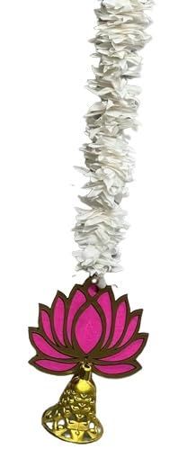Prokart Prokart Pink LotusGajra Ladi with Lotus and Bell MDF Latkan Wall Hanging 4pc Gift Decorative Showpiece for Diwali,Home Wall Decor DecorationApprox 3feet 36inches  - Image 2
