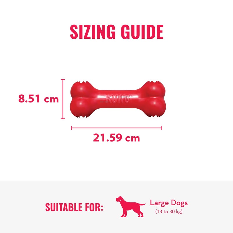 KONG Goodie Bone - Classic Durable Natural Rubber Dog Bone, Supports Mental Engagement - Treat Dispensing - Red - for Medium Dogs - Image 3