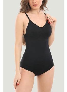 TECHNO 8Q Body Shaper Push Up Effective Snap-on Strap Sports Firming Bodysuit Corset Black Color  - Image 4