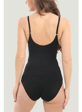 TECHNO 8Q Body Shaper Push Up Effective Snap-on Strap Sports Firming Bodysuit Corset Black Color  - Image 2