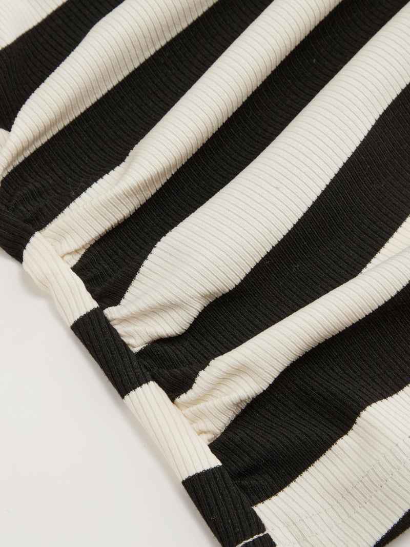 CIDER Striped Boat Neck Tops for Women Sleeveless Ruched Crop Tank Tops Slim Fit Trendy Summer Outfits Casual - Image 3