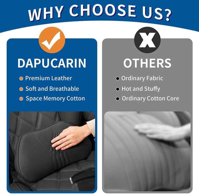 Dapucarin Lumbar Support Pillow for Car Seat and Office Chair - Memory Foam Lower Back Cushion for Pain Relief and Improved Posture - Black - Image 5